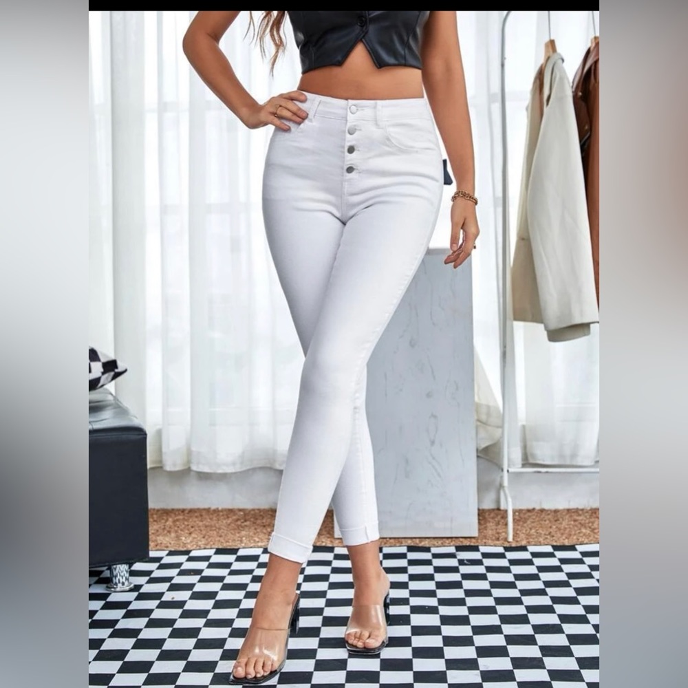 SHEIN white jeans